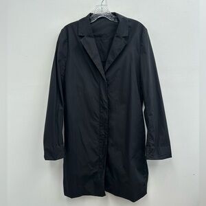 COS Men's Black Collared Lightweight Long Jacket Size 38
